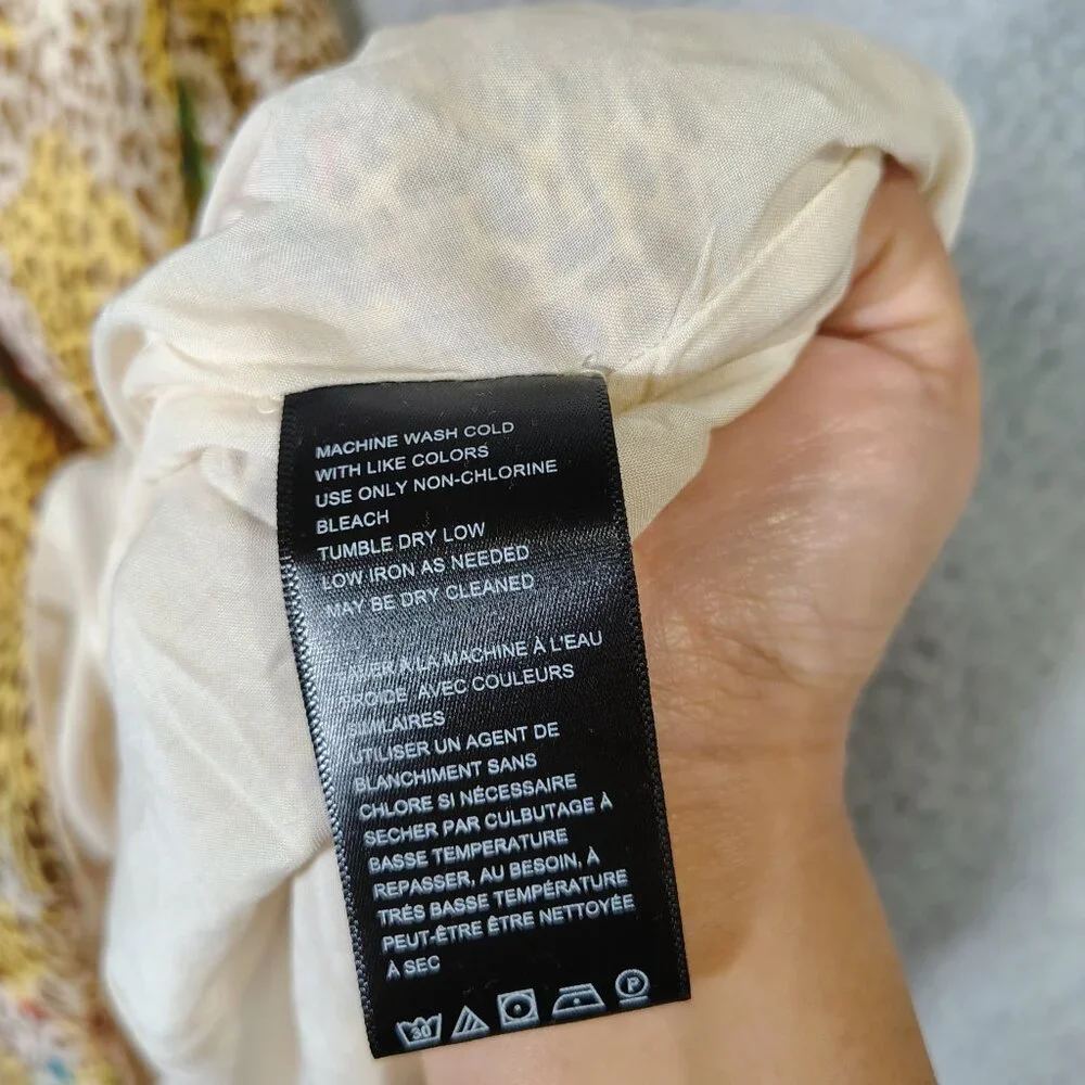 Urban Outfitters Maxi Dress Womens Small Yellow Multi Floral & Leopard Print NWT - Picture 10 of 14